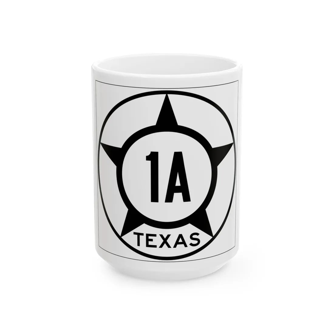 Old Texas 1A (Texas) (Road Sign) White Coffee Mug 15oz - Go Mug Yourself