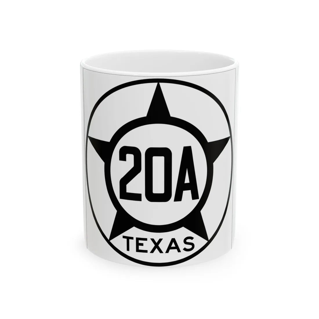 Old Texas 20A (Texas) (Road Sign) White Coffee Mug 11oz - Go Mug Yourself