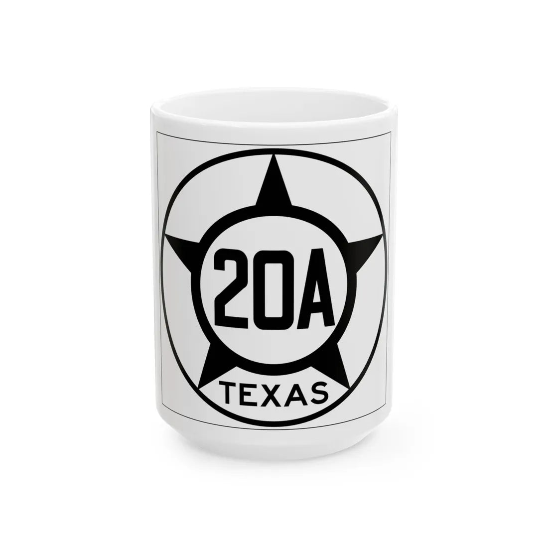 Old Texas 20A (Texas) (Road Sign) White Coffee Mug 15oz - Go Mug Yourself