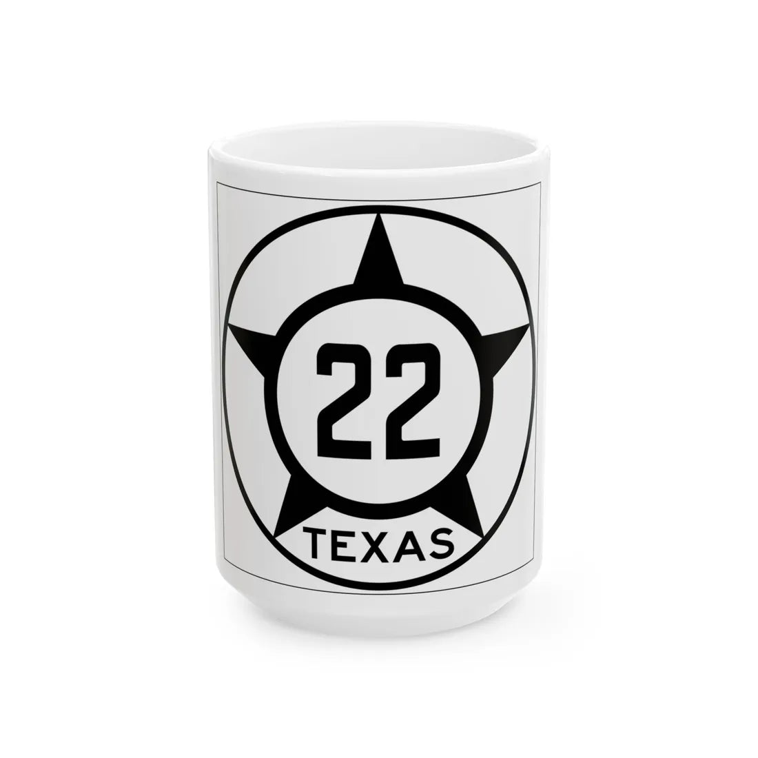 Old Texas 22 (Texas) (Road Sign) White Coffee Mug 15oz - Go Mug Yourself