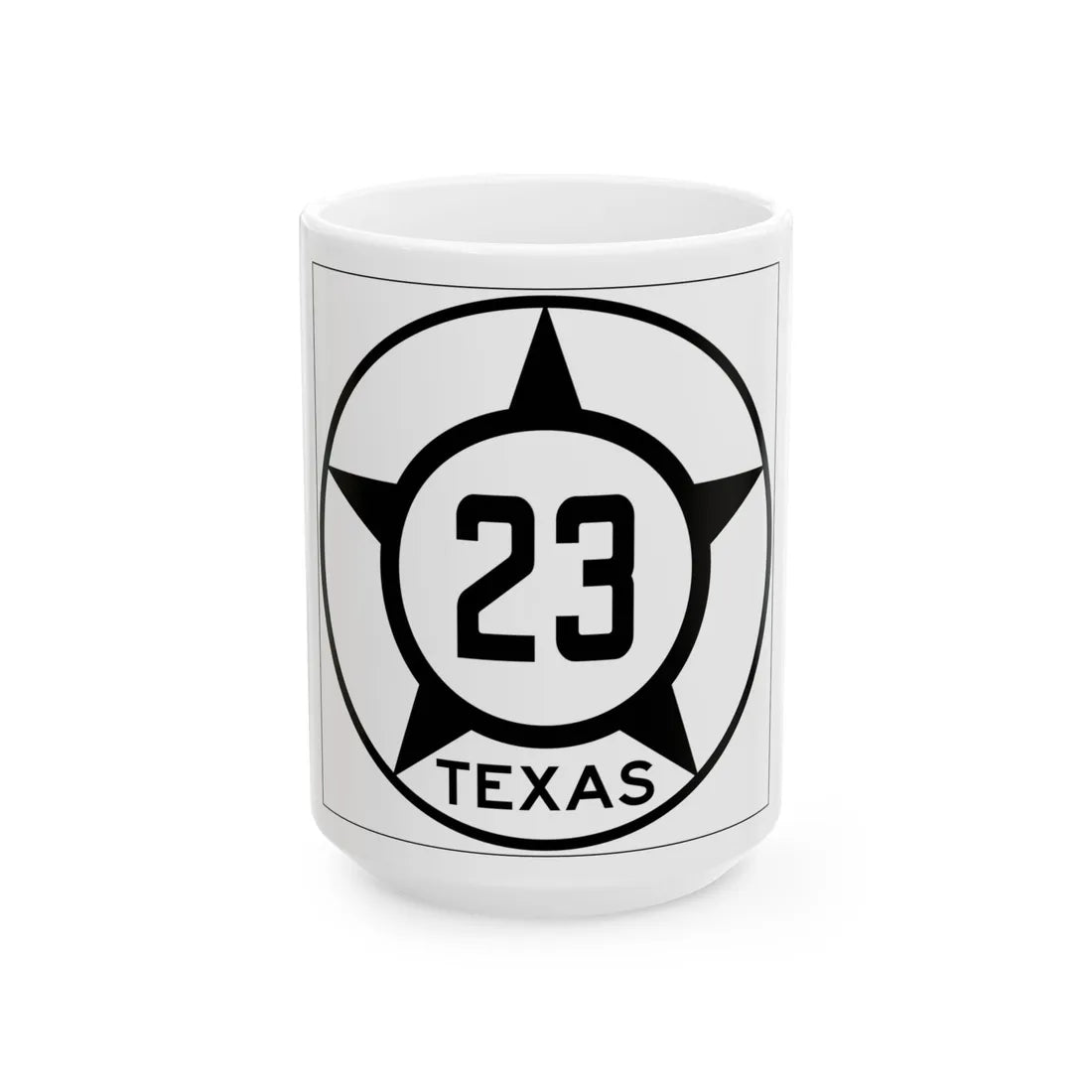 Old Texas 23 (Texas) (Road Sign) White Coffee Mug 15oz - Go Mug Yourself