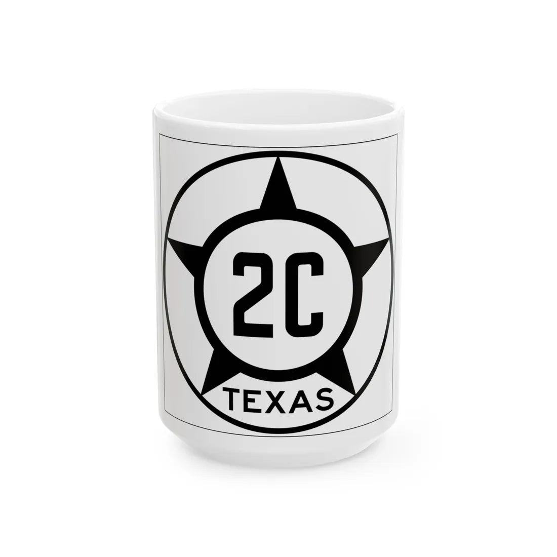 Old Texas 2C (Texas) (Road Sign) White Coffee Mug 15oz - Go Mug Yourself