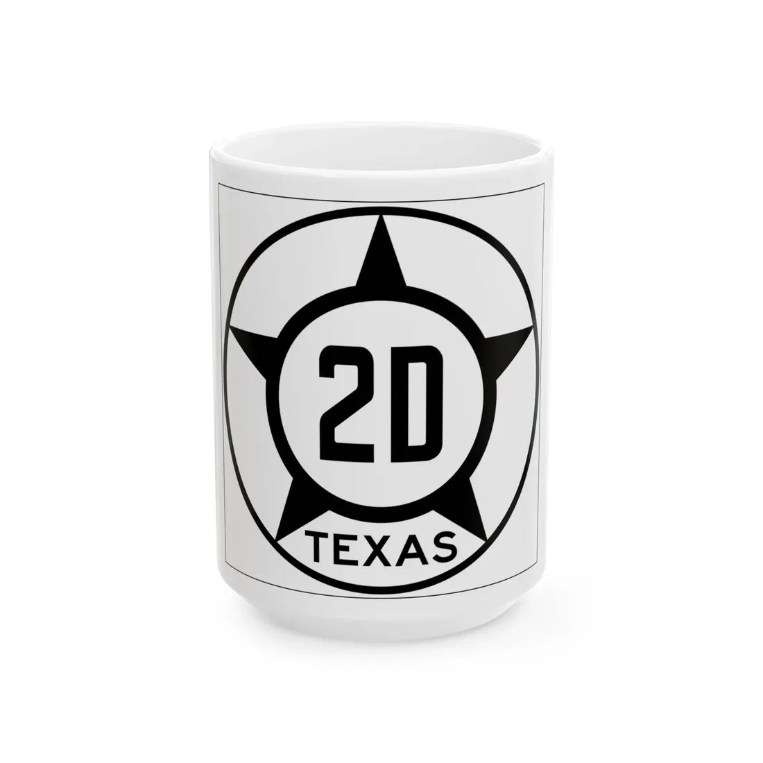 Old Texas 2D (Texas) (Road Sign) White Coffee Mug 15oz - Go Mug Yourself