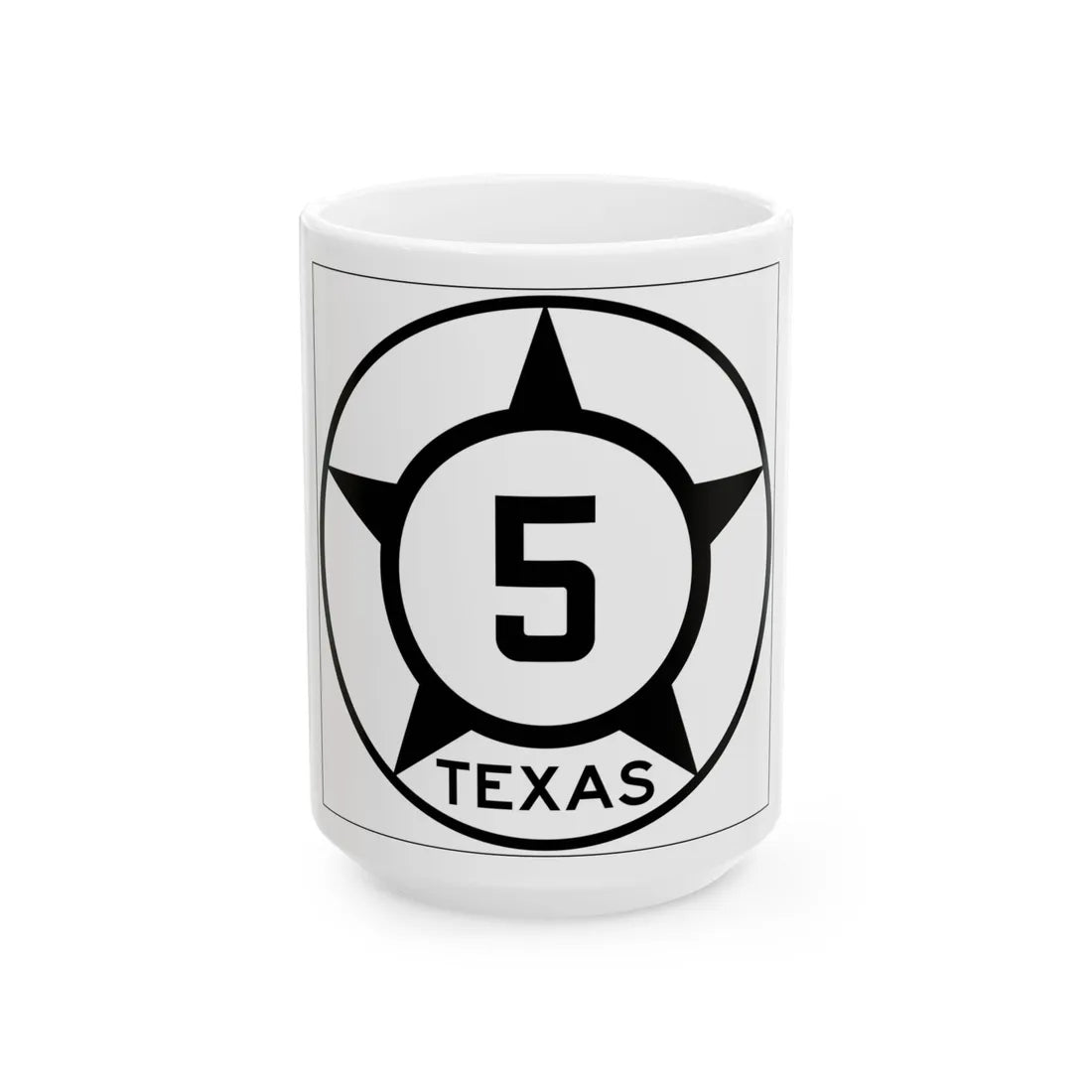 Old Texas 5 (Texas) (Road Sign) White Coffee Mug 15oz - Go Mug Yourself