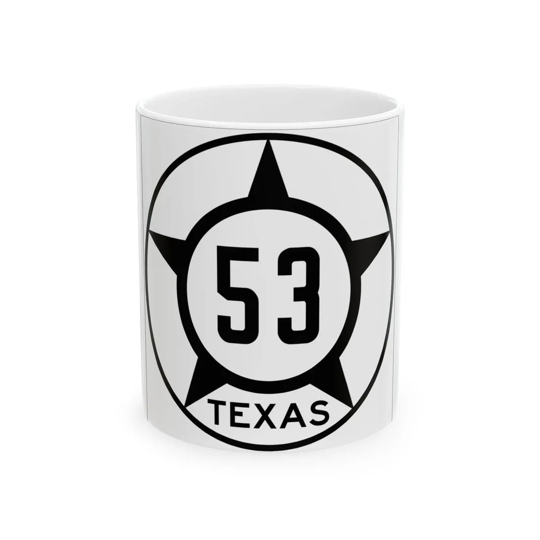 Old Texas 53 (Texas) (Road Sign) White Coffee Mug 11oz - Go Mug Yourself