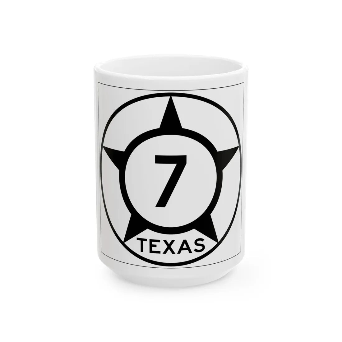 Old Texas 7 (Texas) (Road Sign) White Coffee Mug 15oz - Go Mug Yourself