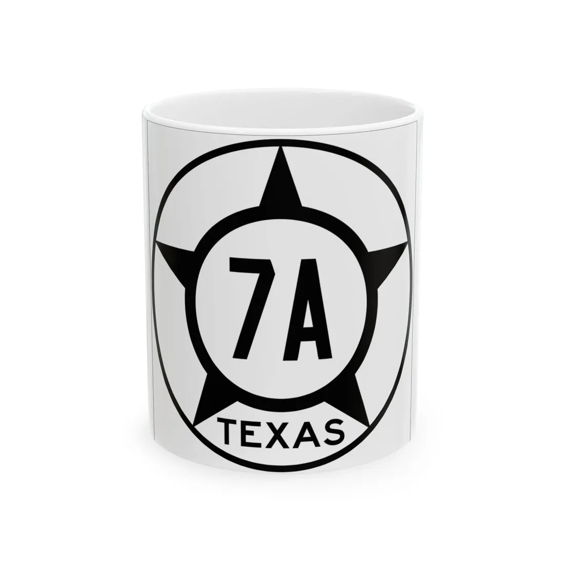 Old Texas 7A (Texas) (Road Sign) White Coffee Mug 11oz - Go Mug Yourself
