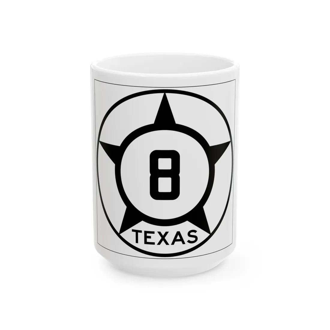 Old Texas 8 (Texas) (Road Sign) White Coffee Mug 15oz - Go Mug Yourself