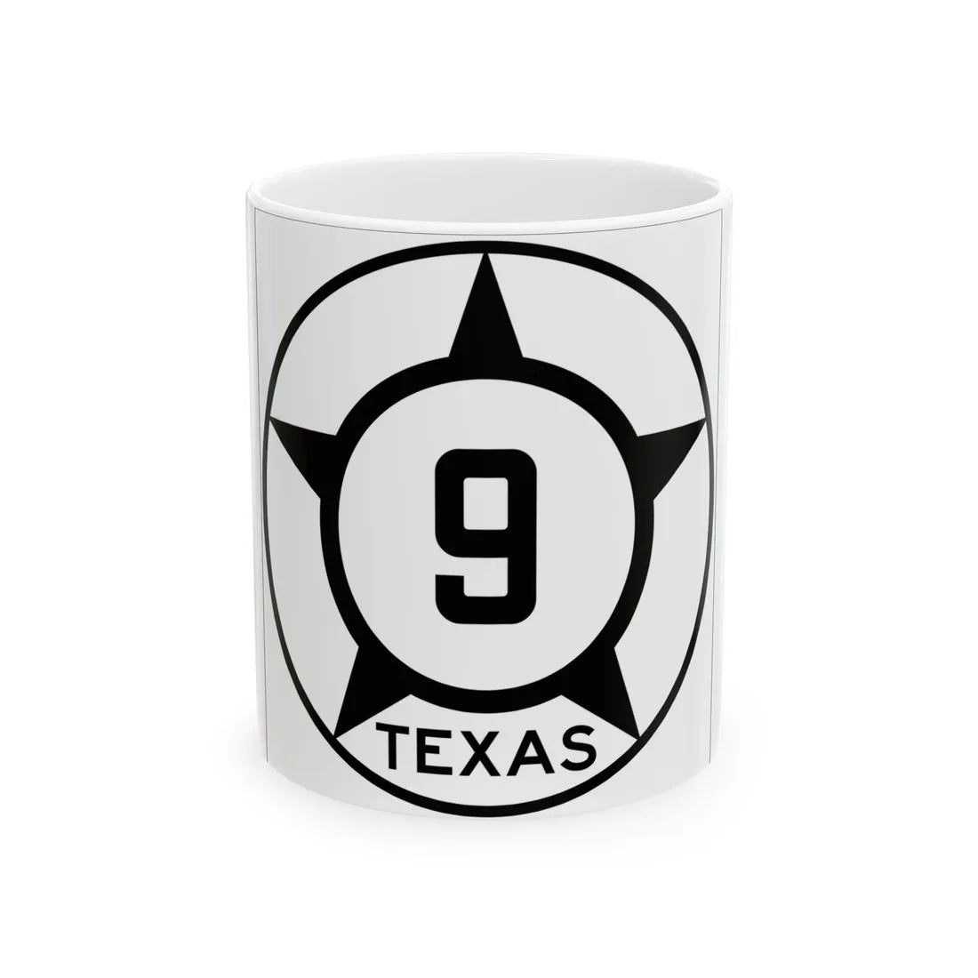 Old Texas 9 (Texas) (Road Sign) White Coffee Mug 11oz - Go Mug Yourself