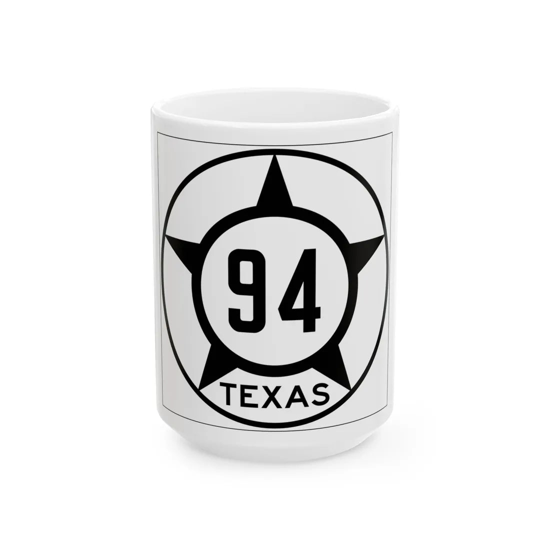Old Texas 94 (Texas) (Road Sign) White Coffee Mug 15oz - Go Mug Yourself