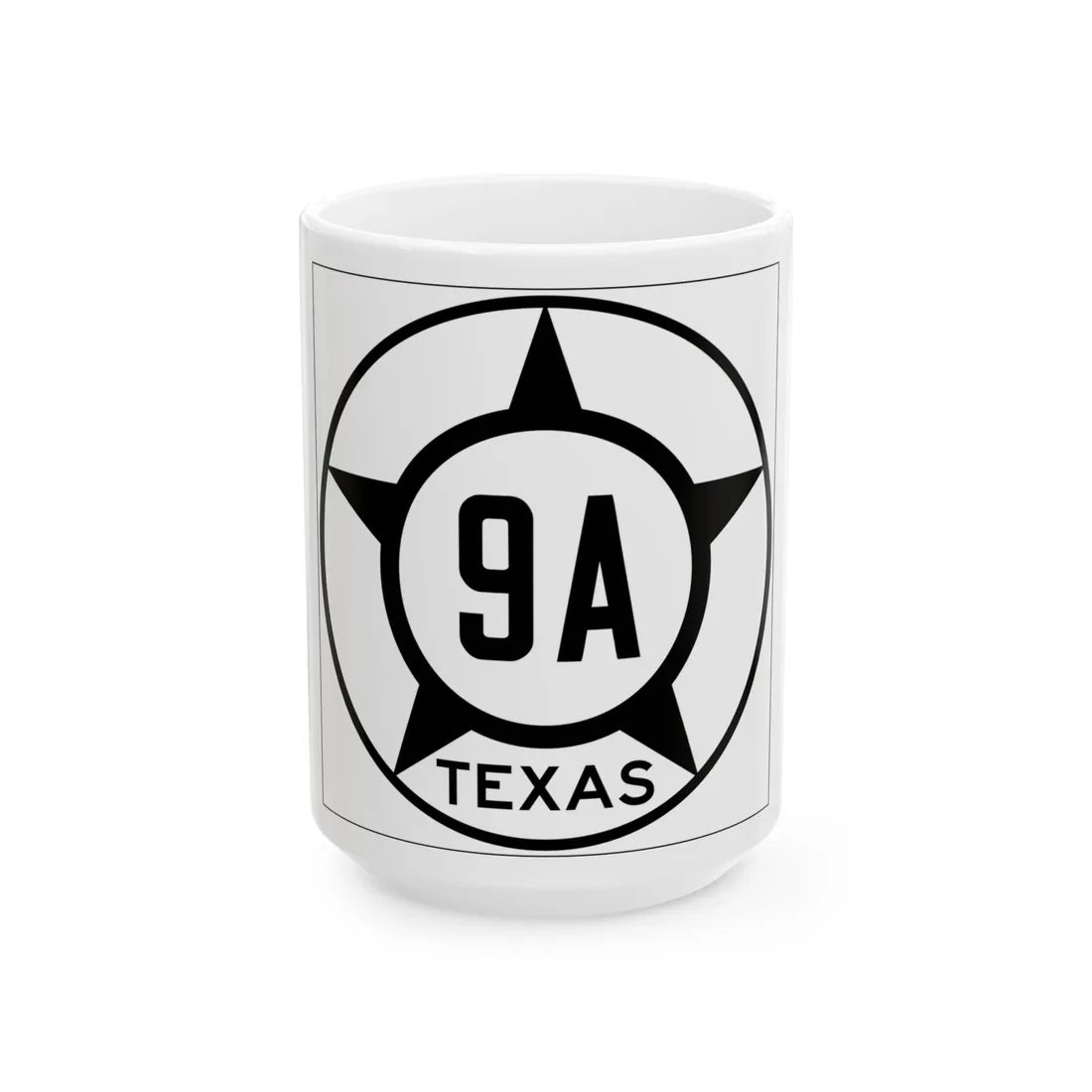 Old Texas 9A (Texas) (Road Sign) White Coffee Mug 15oz - Go Mug Yourself