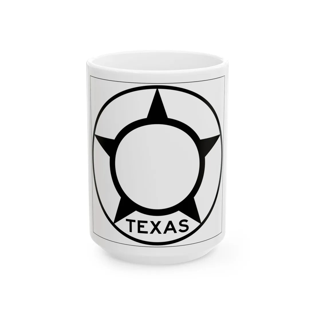 Old Texas blank (Texas) (Road Sign) White Coffee Mug 15oz - Go Mug Yourself