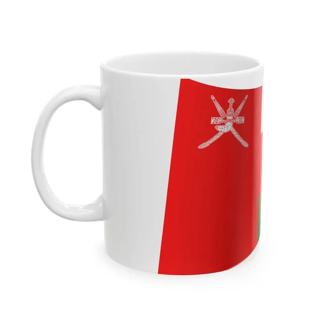 Oman Flag - iconic waving (Oman) White Coffee Mug - Go Mug Yourself