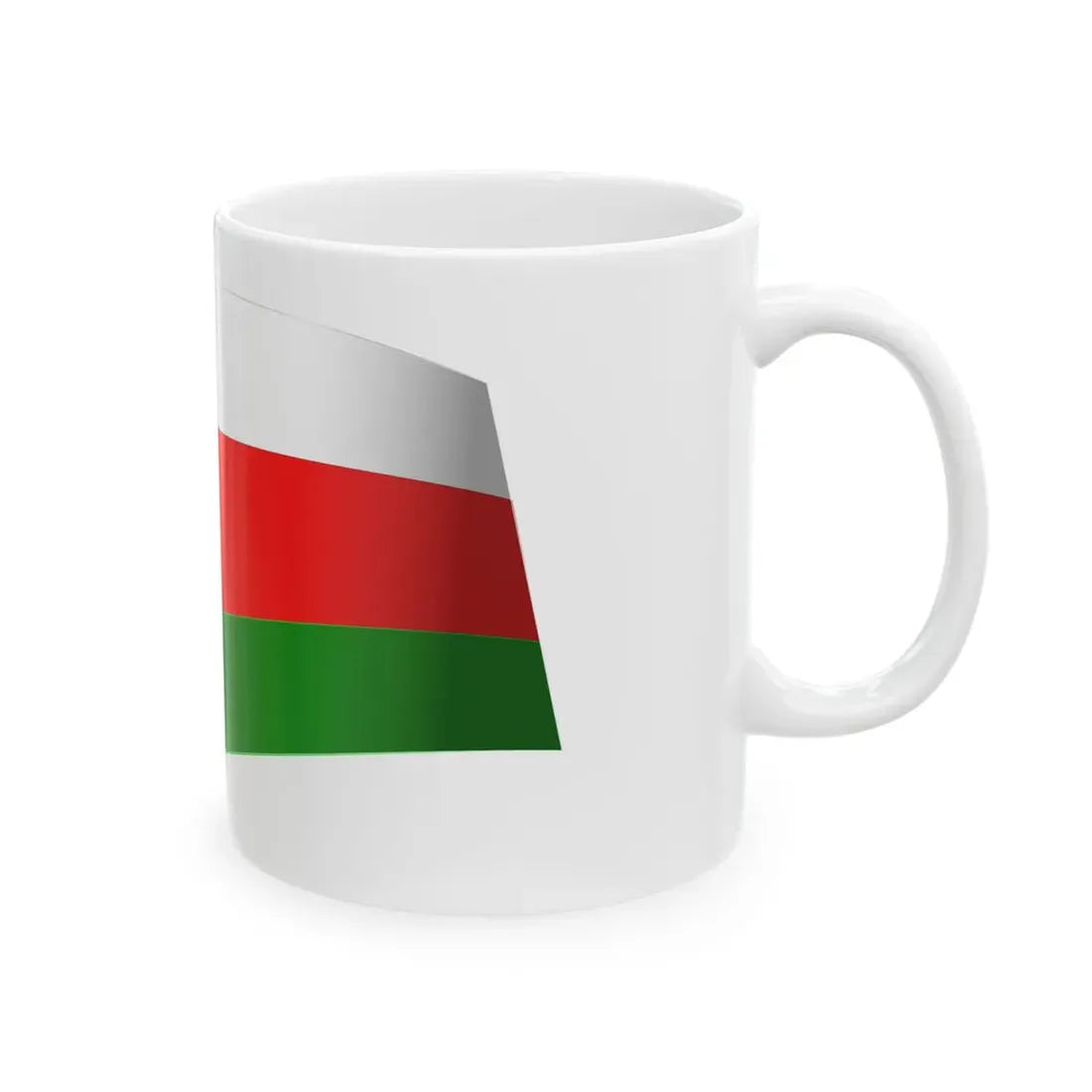 Oman Flag - iconic waving (Oman) White Coffee Mug - Go Mug Yourself
