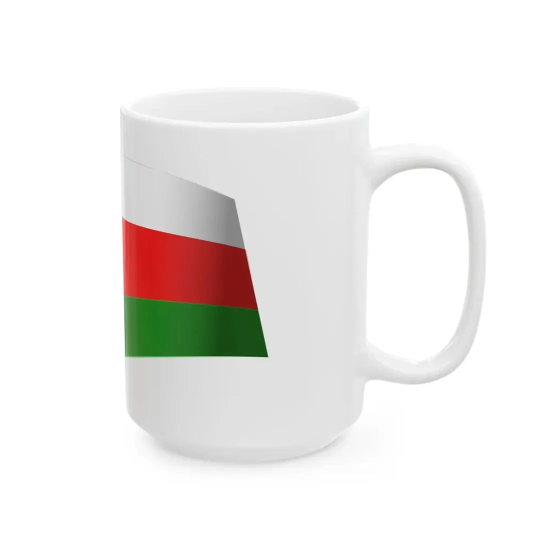 Oman Flag - iconic waving (Oman) White Coffee Mug - Go Mug Yourself
