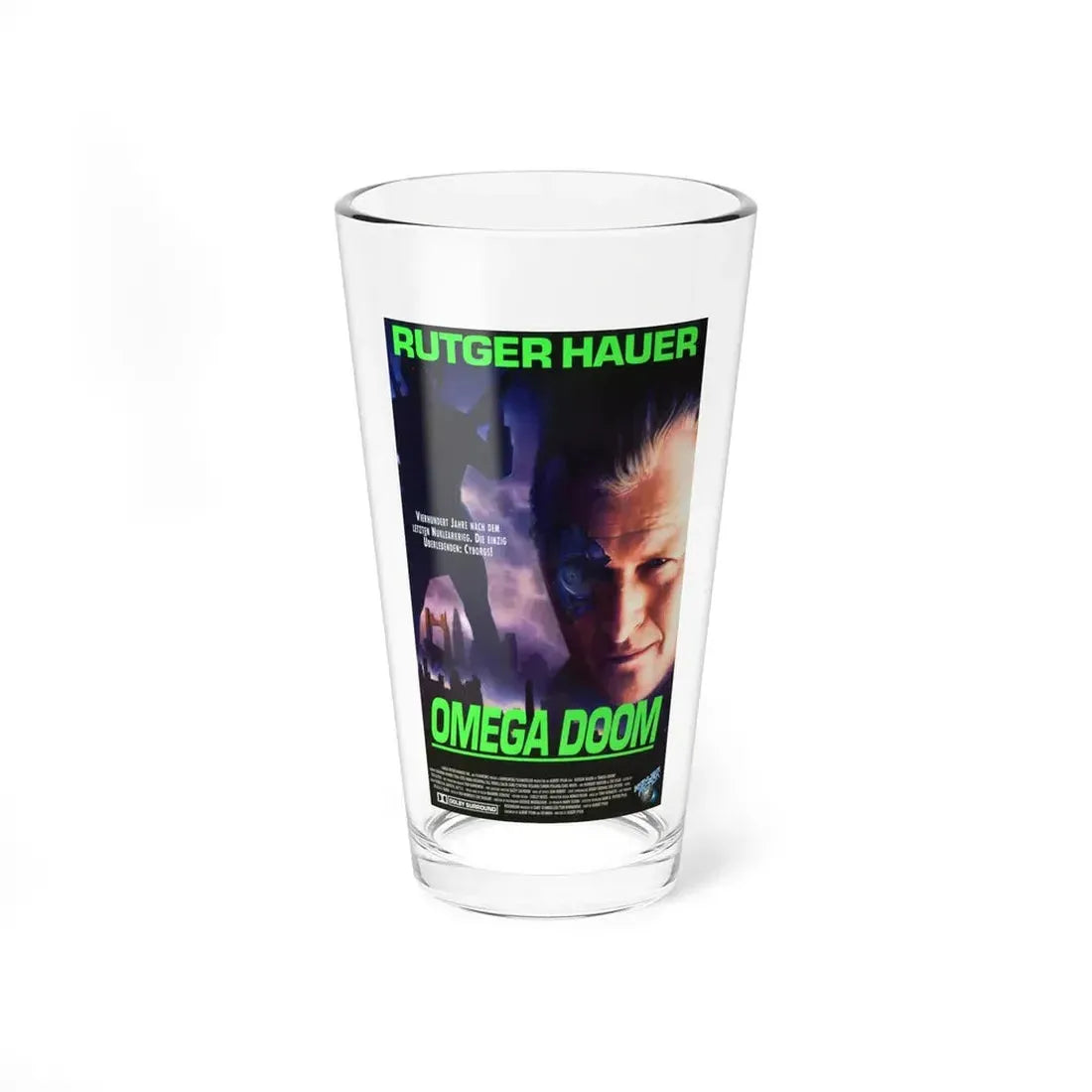 OMEGA DOOM (GERMAN) 1996 Movie Poster - Pint Glass 16oz 16oz - Go Mug Yourself