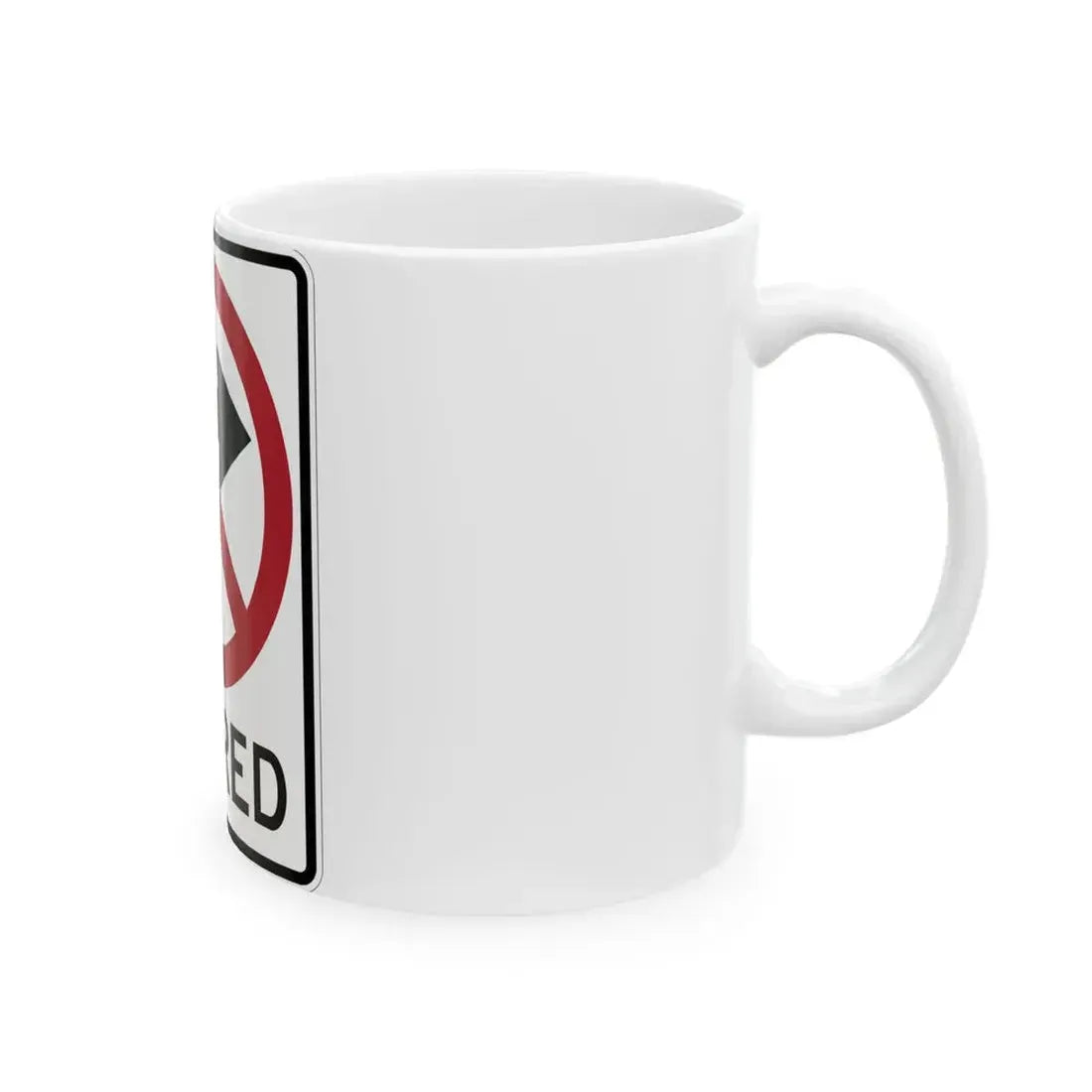 ON RED MUTCD-AK R10-110 (Alaska) (Road Sign) White Coffee Mug - Go Mug Yourself