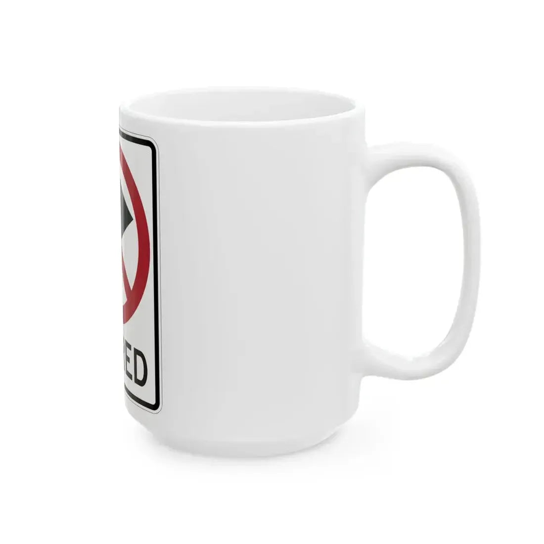 ON RED MUTCD-AK R10-110 (Alaska) (Road Sign) White Coffee Mug - Go Mug Yourself