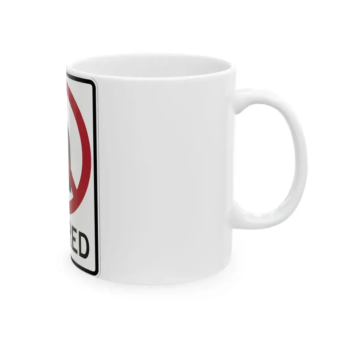 ON RED MUTCD-AK R10-111 (Alaska) (Road Sign) White Coffee Mug - Go Mug Yourself