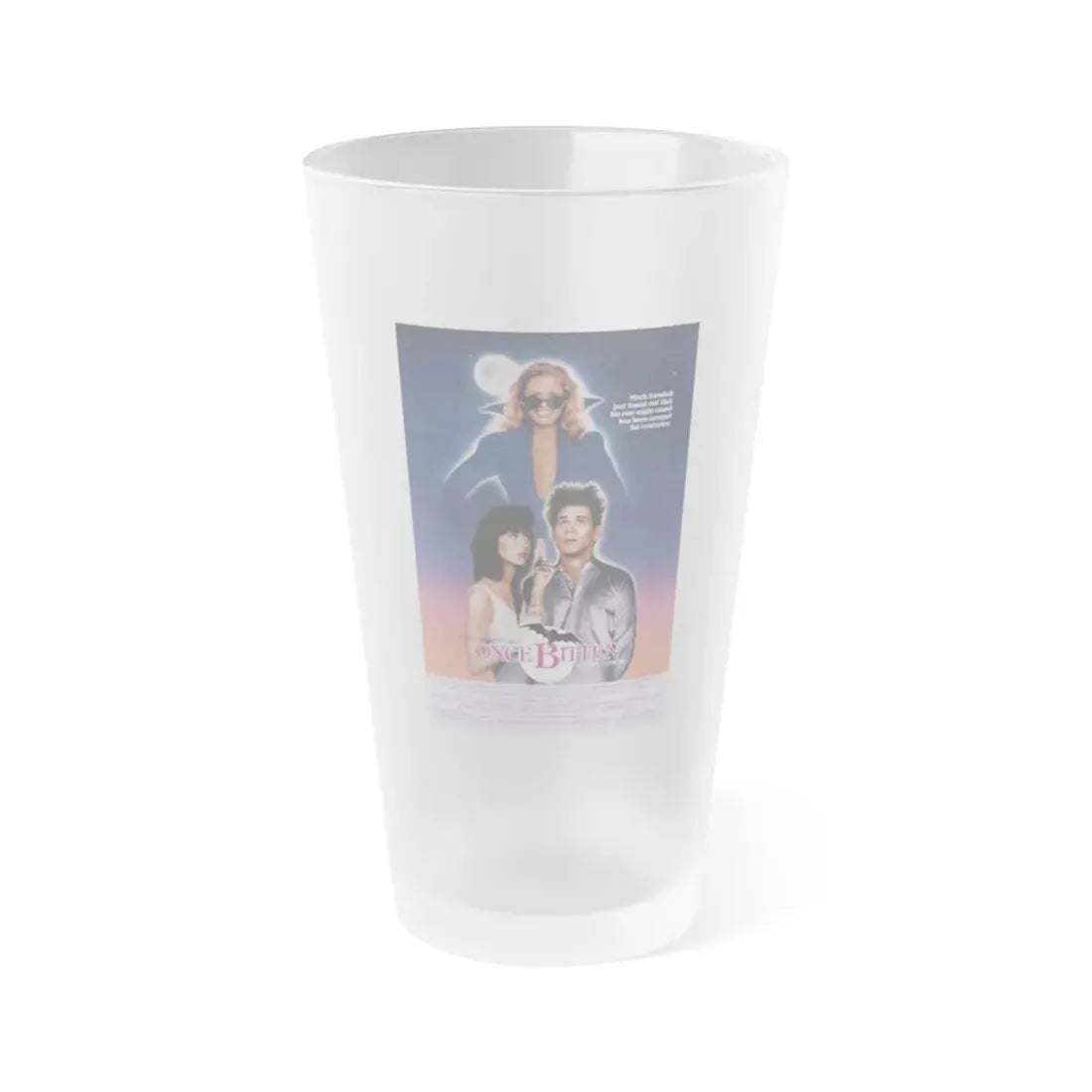 ONCE BITTEN 1985 Movie Poster - Frosted Pint Glass 16oz 16oz Frosted - Go Mug Yourself