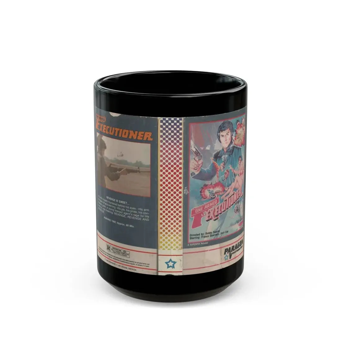 ONE ARMED EXECUTIONER (VHS COVER) - Black Coffee Mug 15oz - Go Mug Yourself