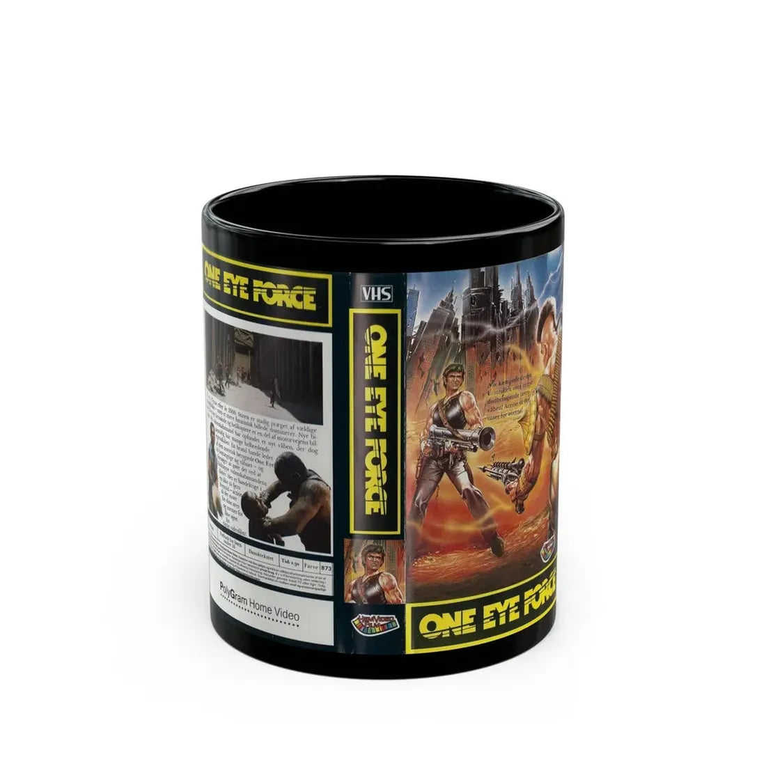ONE EYE FORCE (VHS COVER) - Black Coffee Mug 11oz - Go Mug Yourself