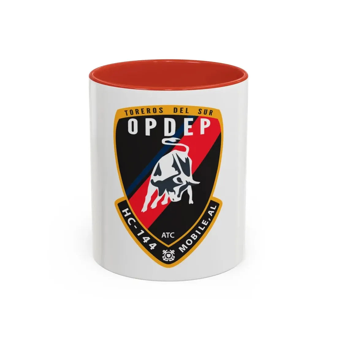 OPDEP HC 144 (U.S. Coast Guard) Accent Coffee Mug 11oz Red - Go Mug Yourself