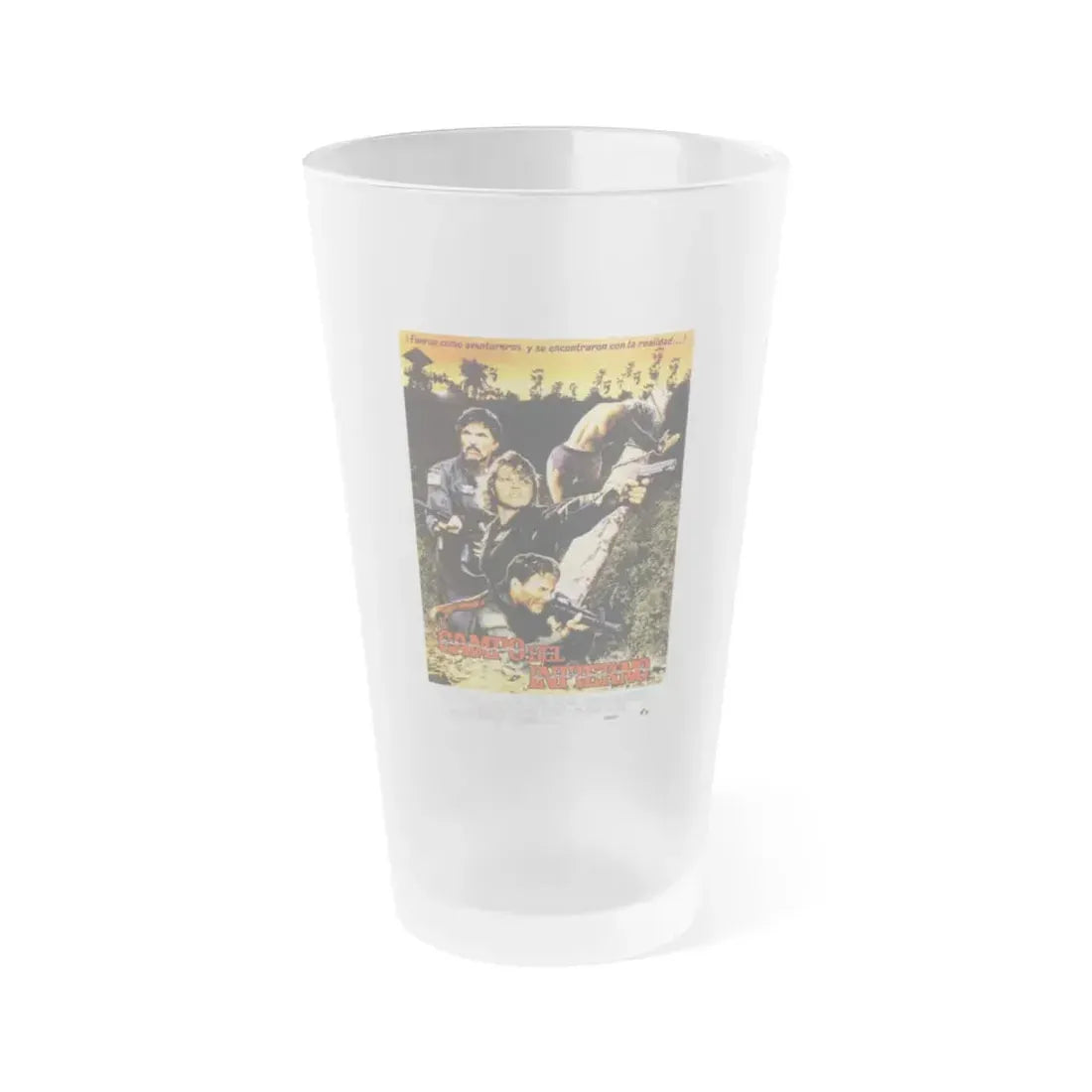 OPPOSING FORCE (HELL CAMP) 1986 Movie Poster - Frosted Pint Glass 16oz 16oz Frosted - Go Mug Yourself