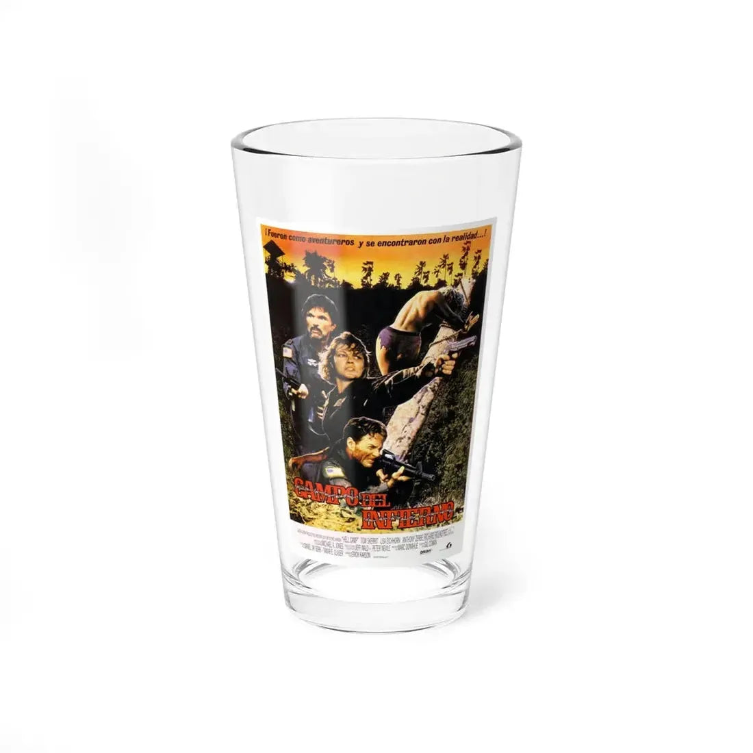 OPPOSING FORCE (HELL CAMP) 1986 Movie Poster - Pint Glass 16oz 16oz - Go Mug Yourself