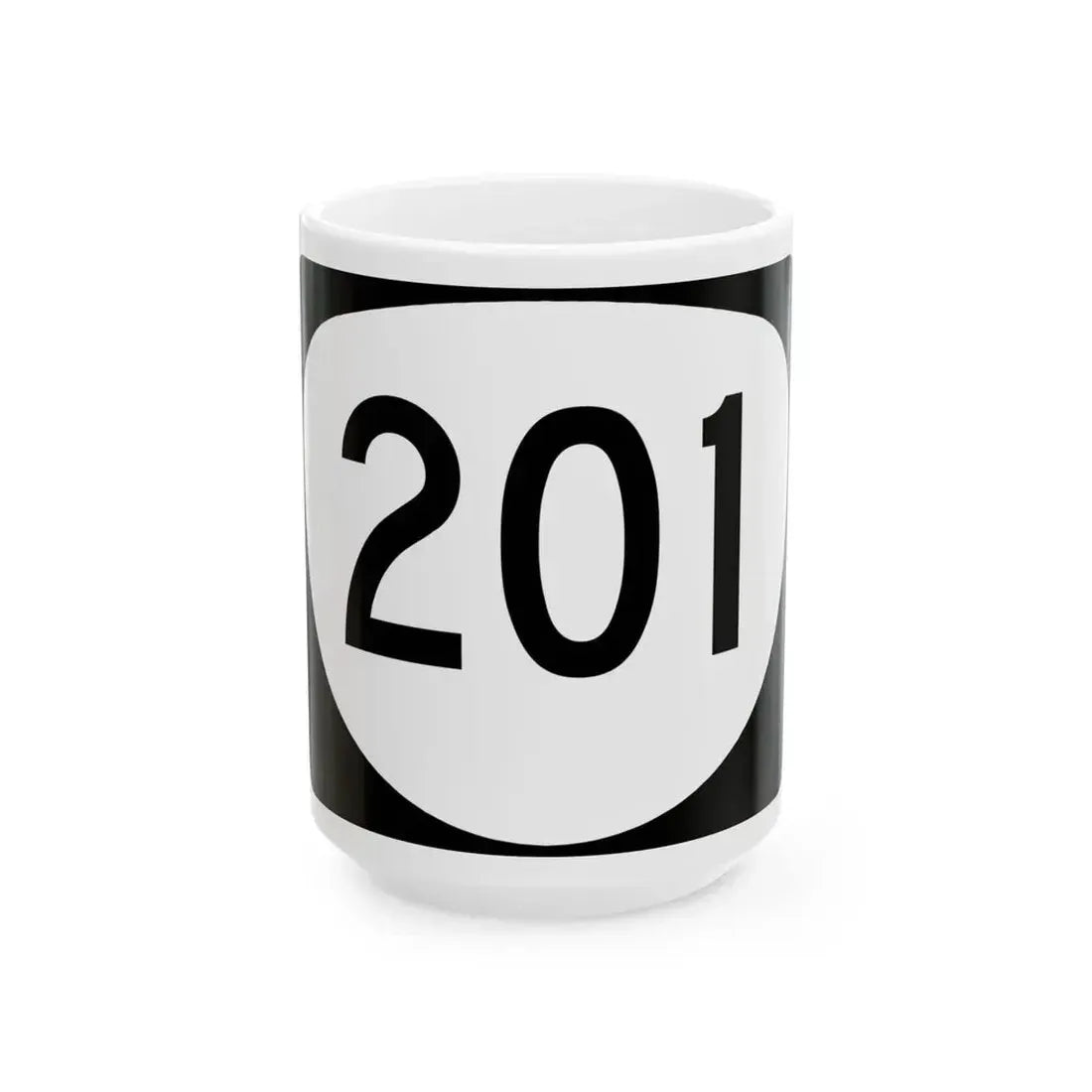 OR 201 (Oregon) (Road Sign) White Coffee Mug 15oz - Go Mug Yourself
