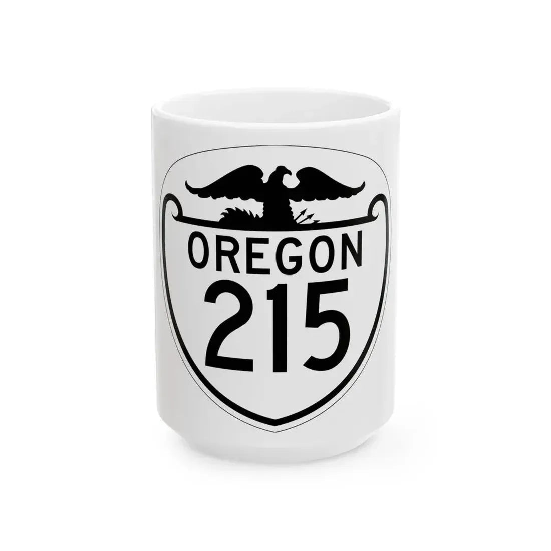 OR 215 1948 (Oregon) (Road Sign) White Coffee Mug 15oz - Go Mug Yourself