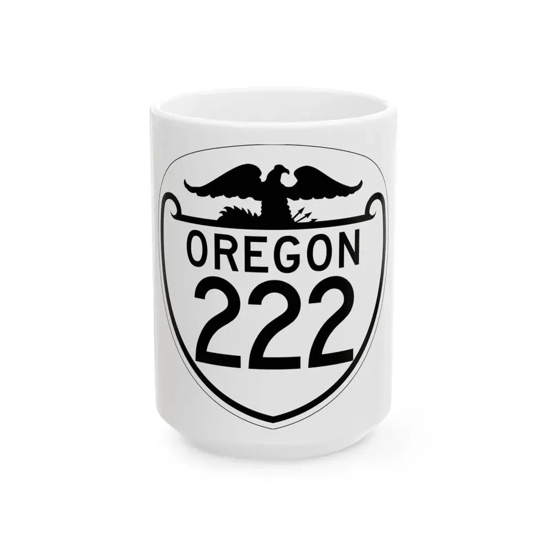 OR 222 1948 (Oregon) (Road Sign) White Coffee Mug 15oz - Go Mug Yourself
