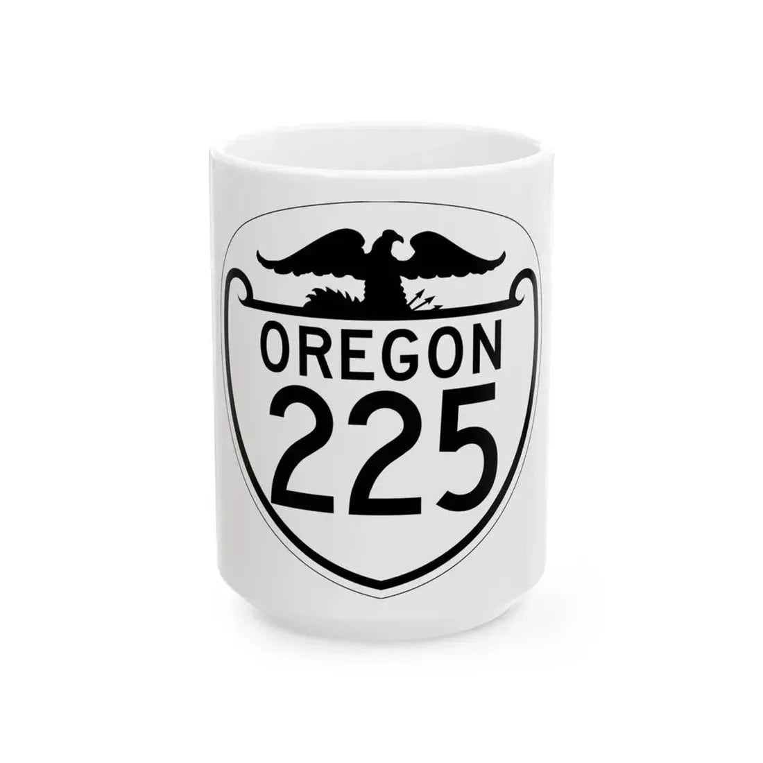 OR 225 1948 (Oregon) (Road Sign) White Coffee Mug 15oz - Go Mug Yourself