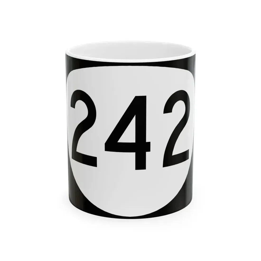 OR 242 (Oregon) (Road Sign) White Coffee Mug 11oz - Go Mug Yourself