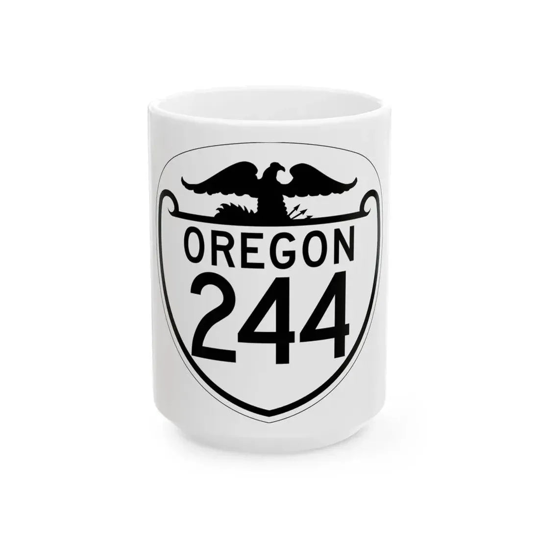 OR 244 1948 (Oregon) (Road Sign) White Coffee Mug 15oz - Go Mug Yourself