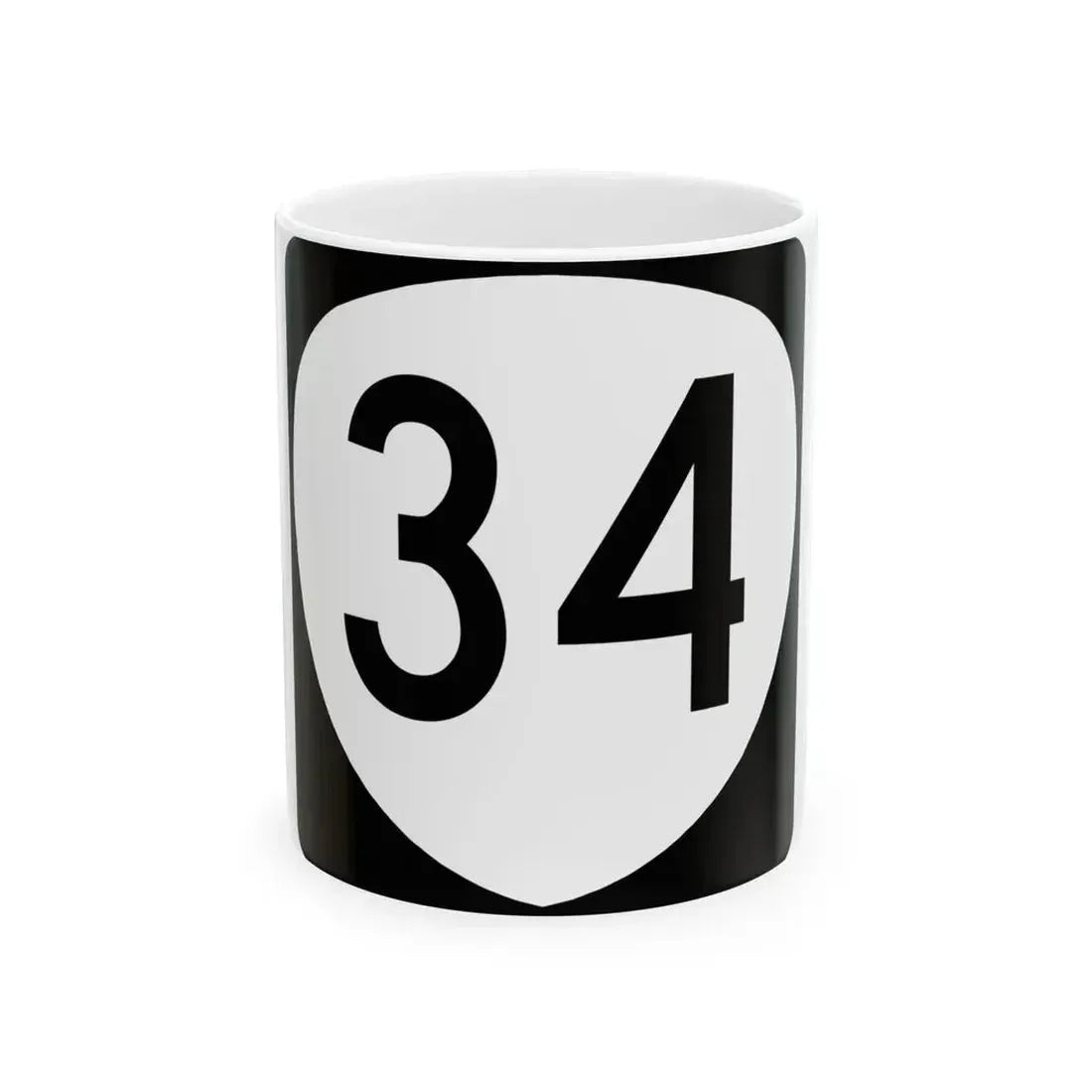 OR 34 (Oregon) (Road Sign) White Coffee Mug 11oz - Go Mug Yourself