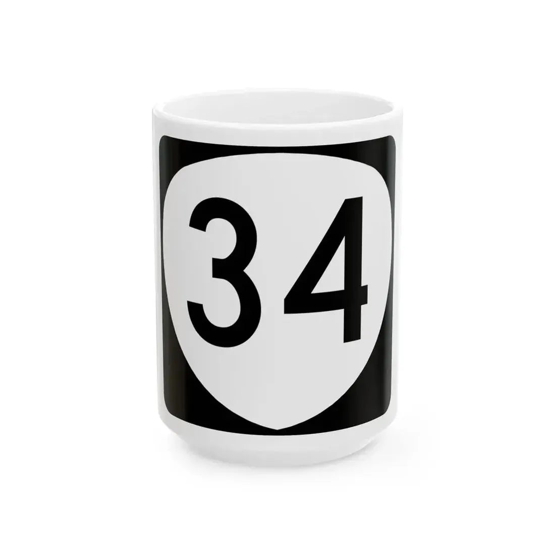 OR 34 (Oregon) (Road Sign) White Coffee Mug 15oz - Go Mug Yourself
