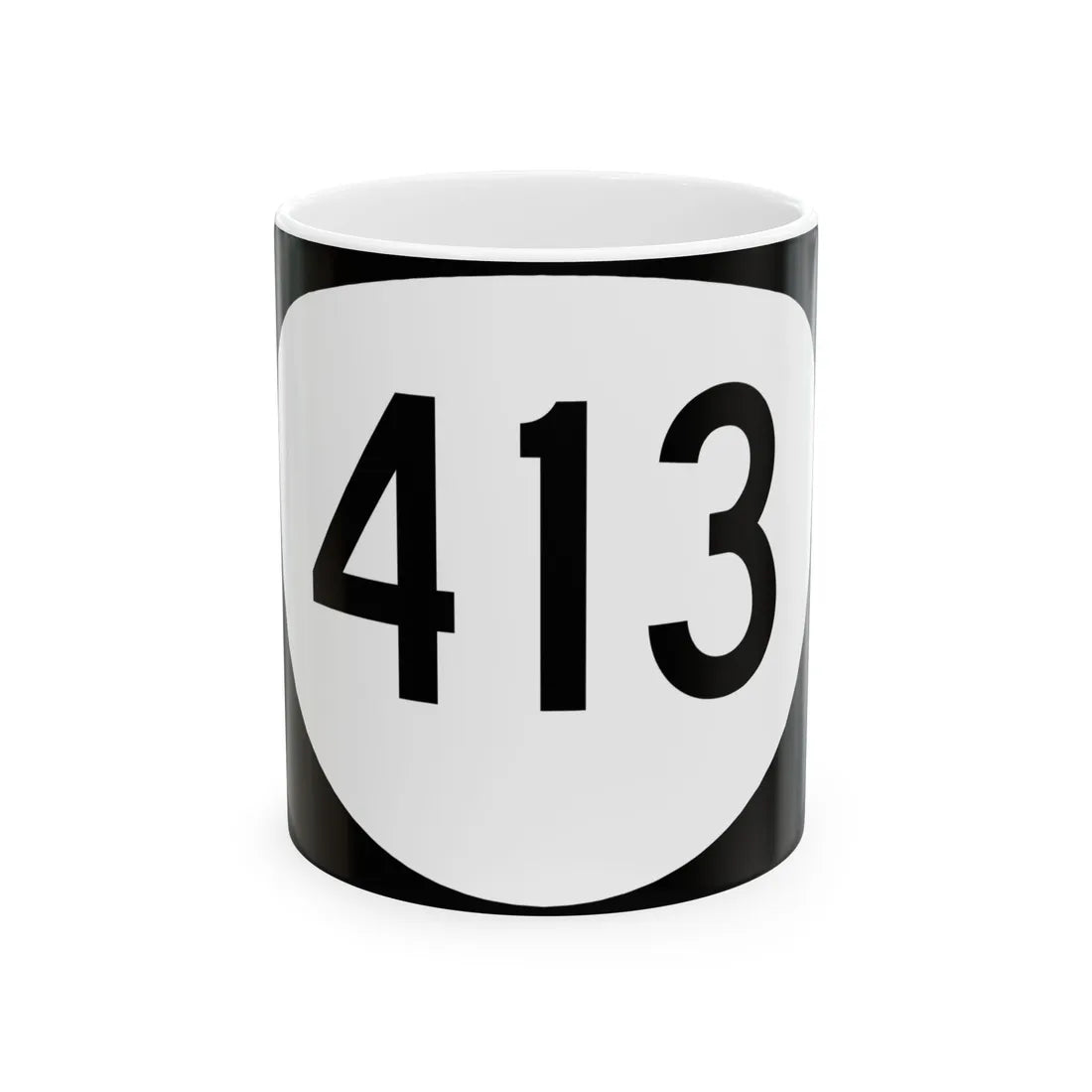 OR 413 (Oregon) (Road Sign) White Coffee Mug 11oz - Go Mug Yourself