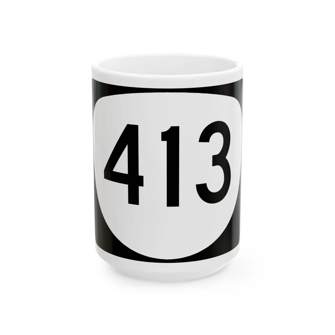 OR 413 (Oregon) (Road Sign) White Coffee Mug 15oz - Go Mug Yourself