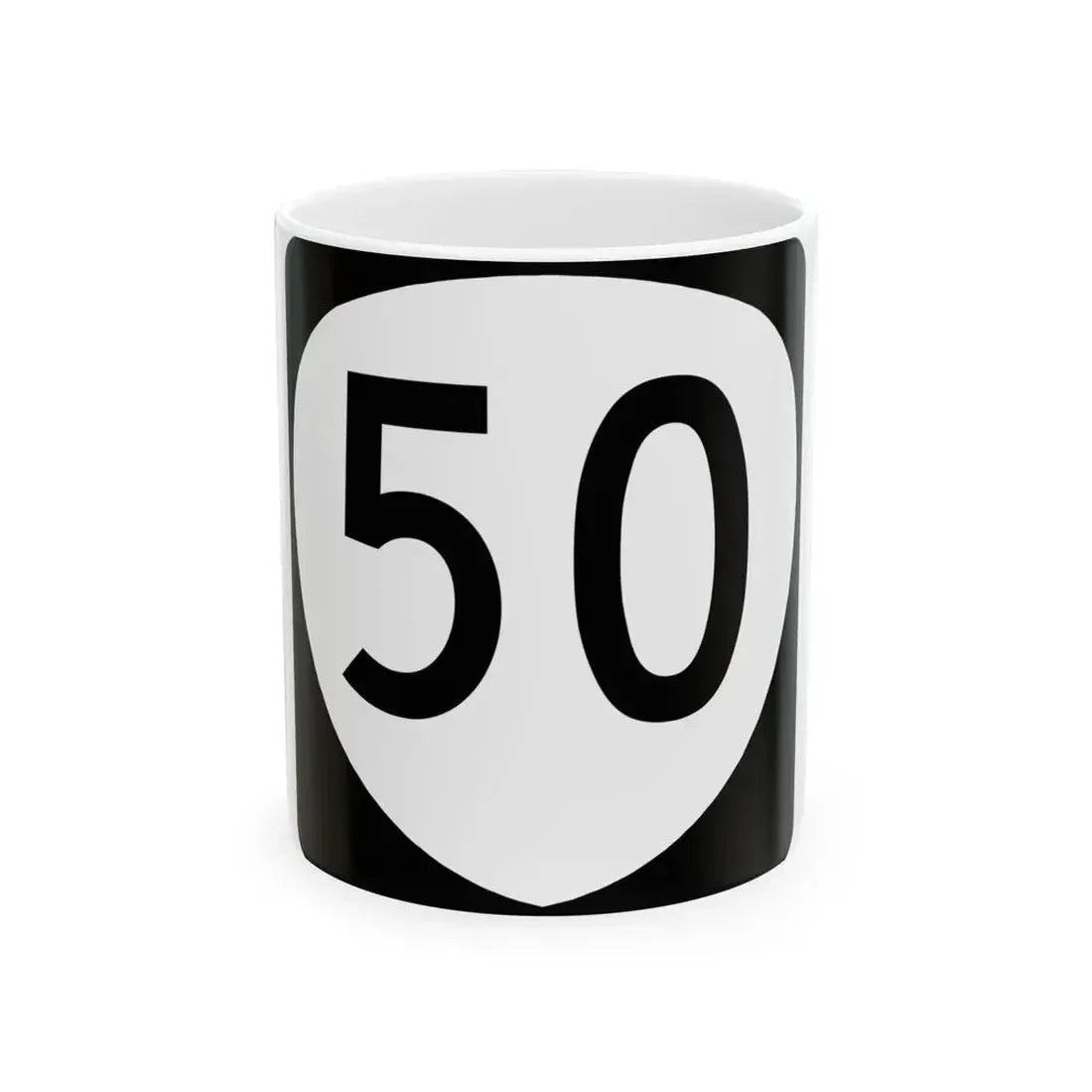 OR 50 (Oregon) (Road Sign) White Coffee Mug 11oz - Go Mug Yourself
