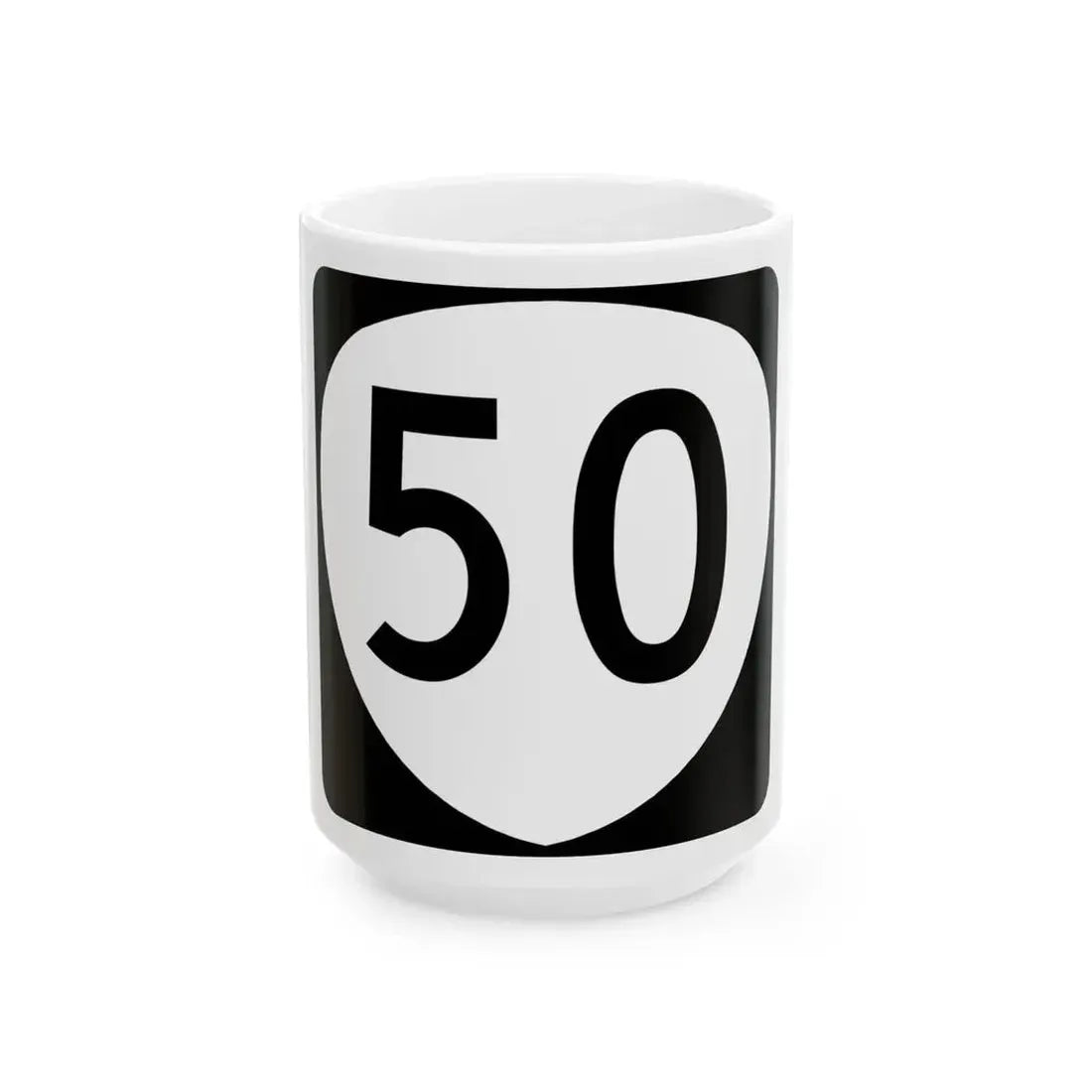 OR 50 (Oregon) (Road Sign) White Coffee Mug 15oz - Go Mug Yourself