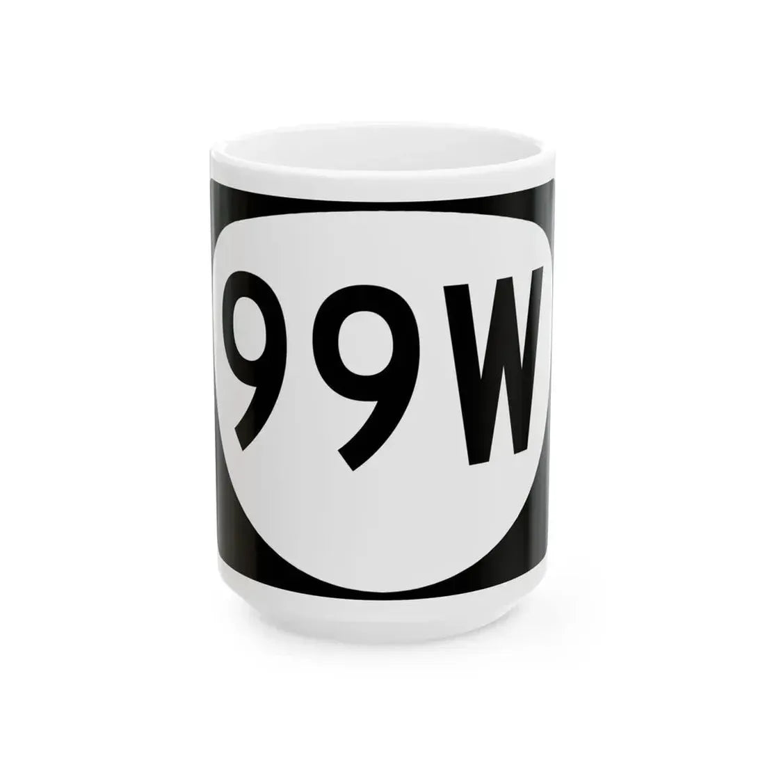 OR 99W (Oregon) (Road Sign) White Coffee Mug 15oz - Go Mug Yourself