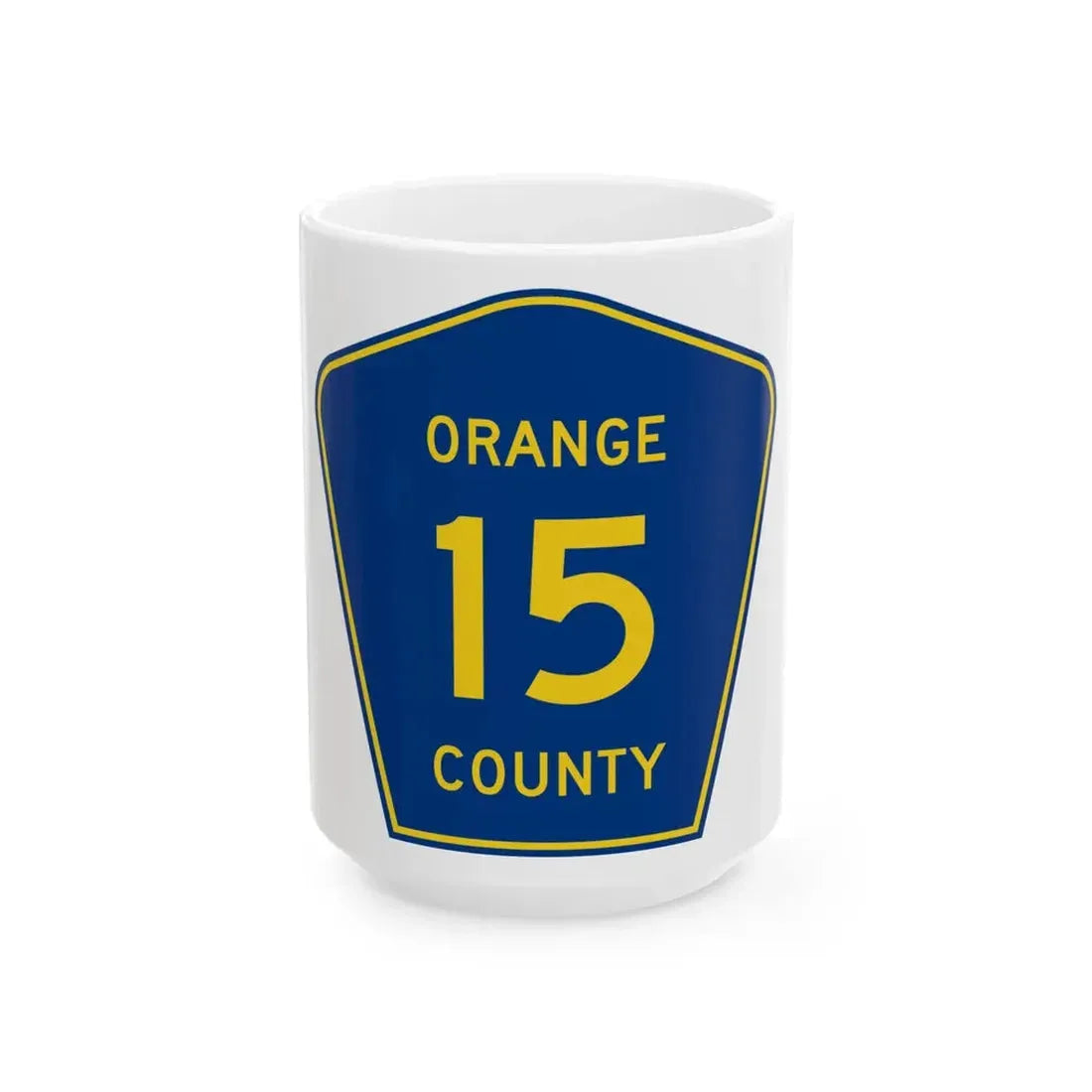 Orange County 15 (Florida) (Road Sign) White Coffee Mug 15oz - Go Mug Yourself