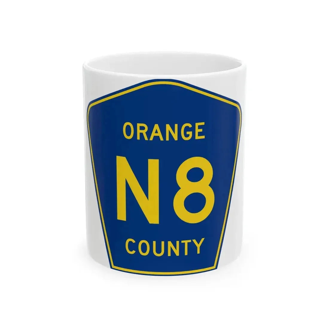 Orange County N8 (California) (Road Sign) White Coffee Mug 11oz - Go Mug Yourself