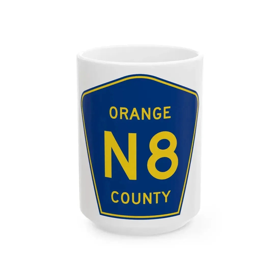 Orange County N8 (California) (Road Sign) White Coffee Mug 15oz - Go Mug Yourself