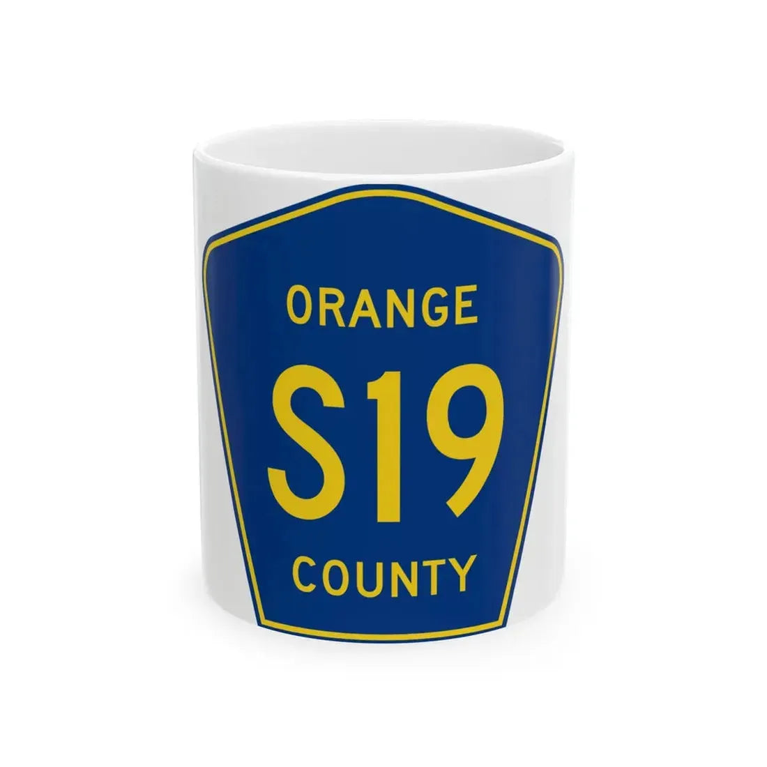 Orange County S19 (California) (Road Sign) White Coffee Mug 11oz - Go Mug Yourself