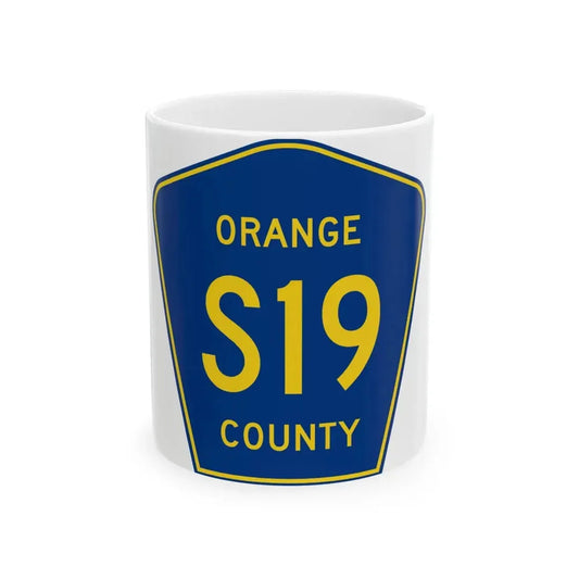 Orange County S19 (California) (Road Sign) White Coffee Mug 11oz - Go Mug Yourself