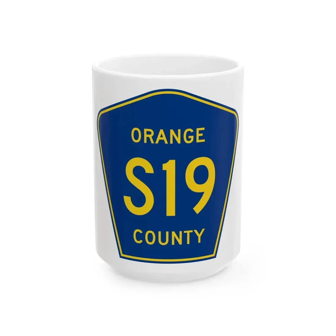Orange County S19 (California) (Road Sign) White Coffee Mug 15oz - Go Mug Yourself