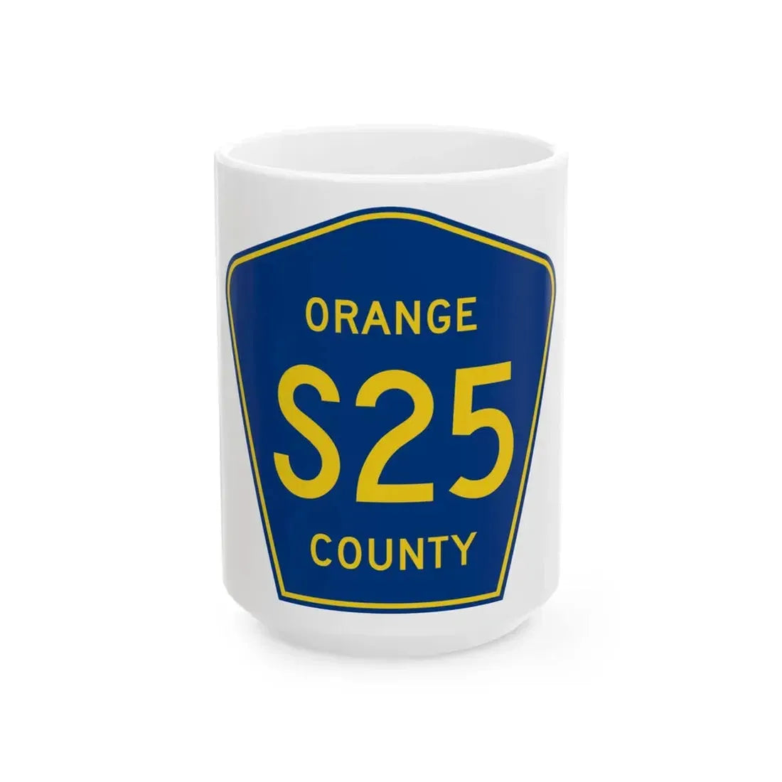 Orange County S25 (California) (Road Sign) White Coffee Mug 15oz - Go Mug Yourself