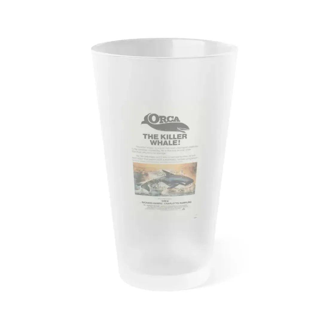 ORCA-THE KILLER WHALE 1977 Movie Poster - Frosted Pint Glass 16oz 16oz Frosted - Go Mug Yourself